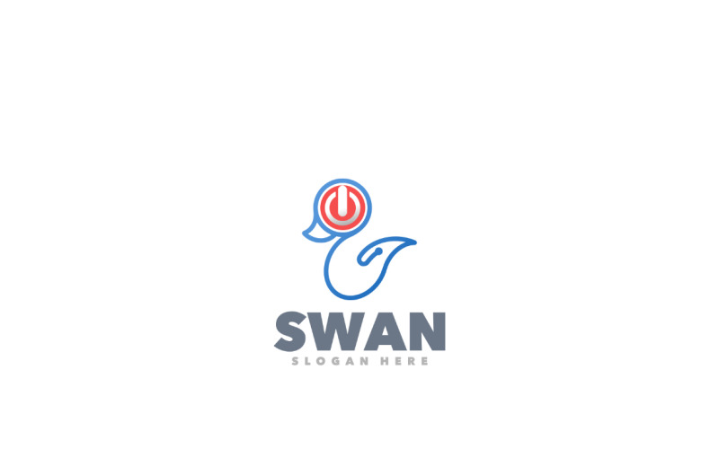 Swan power cute logo template Logo Template
