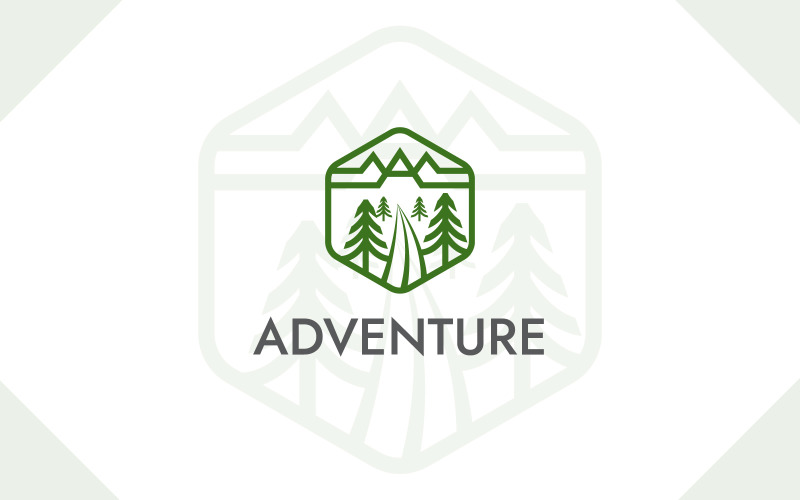 Adventure forest mountain nature logo design template Logo Template