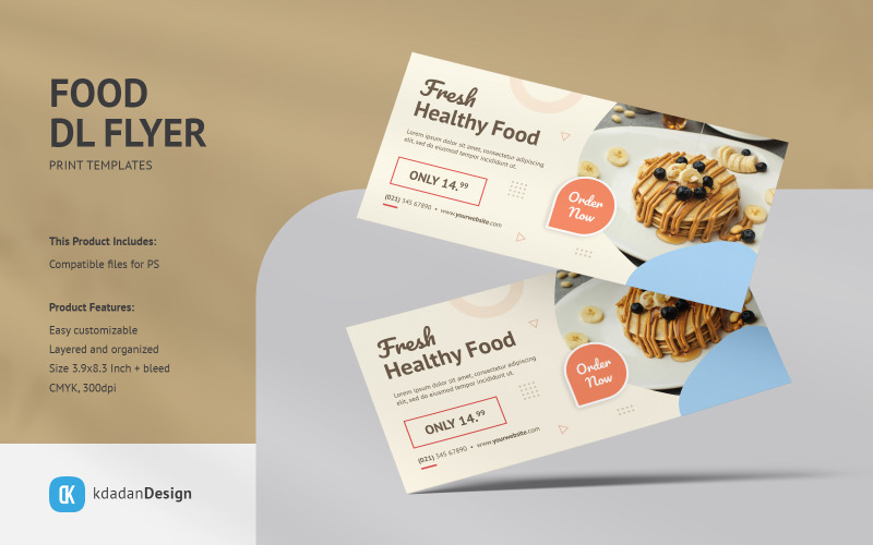 Food DL Flyer PSD Templates Vol 026 Corporate Identity