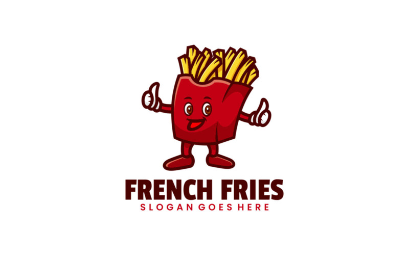 French Fries Cartoon Logo Logo Template