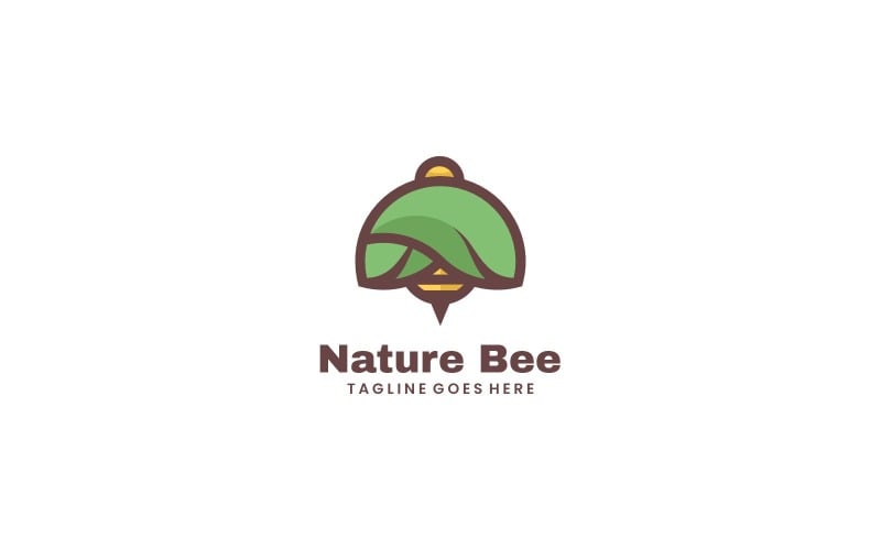 Nature Bee Simple Mascot Logo Logo Template