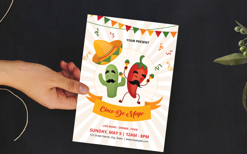 Cinco De Mayo Party Invitation Flyer template Corporate Identity