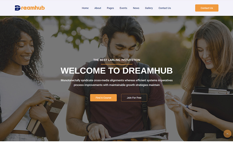 DreamHub Education and School Collage HTML5 Template Website Template