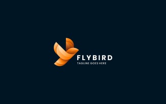 Fly Bird Gradient Logo Style 1