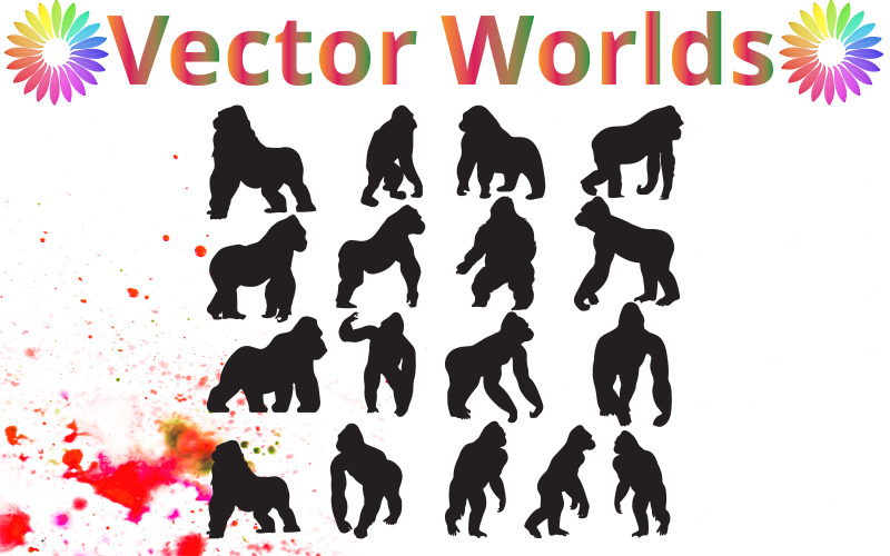 Gorilla svg, Gorillas svg, Animal svg, Animals, Anime, SVG, ai, pdf, eps, svg, dxf, png, Vector Illustration
