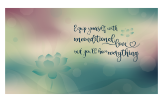Inspirational Background Image 14400x8100px in Green Color Scheme with Message of Unconditional Love