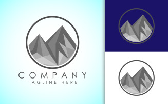 Mountain peak summit logo design6