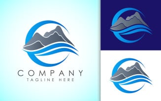 Mountain peak summit logo design