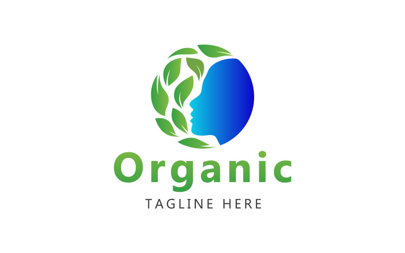 Organic Logo. Face and Natural Logo Logo Template