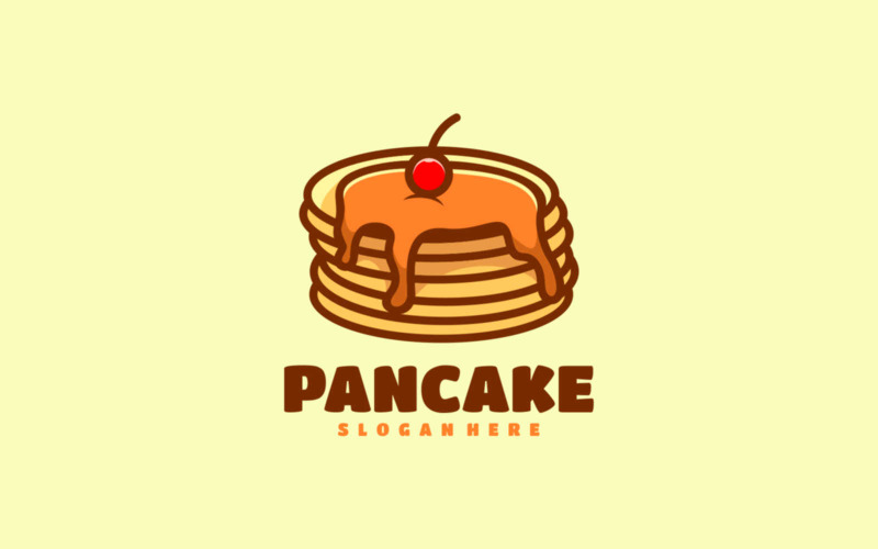 Pancake Simple Mascot Logo Logo Template