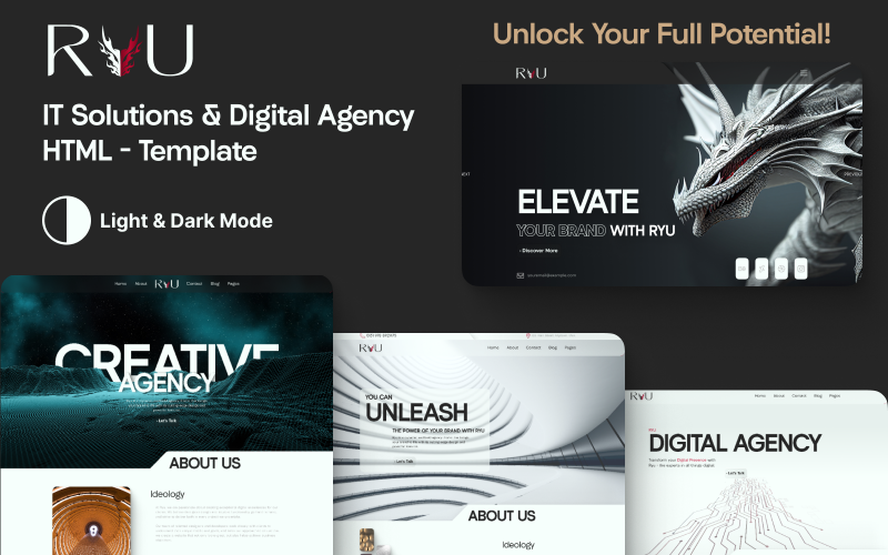 RYU - IT Solutions & Digital Agency Portfolio Template Website Template