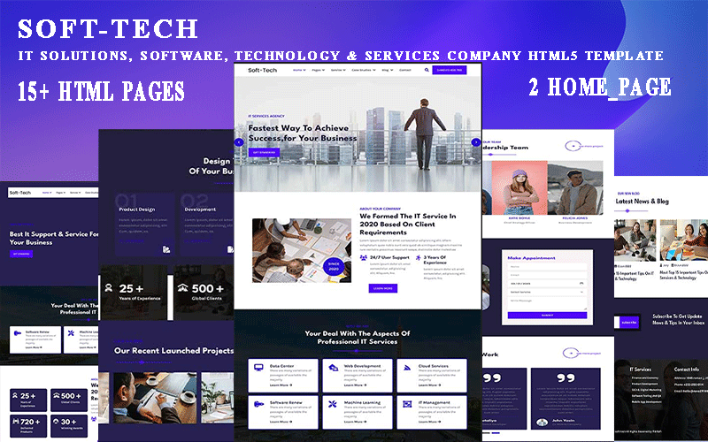 soft-tech - IT Solutions, Software, Technology & Services Company HTML5 Template Website Template