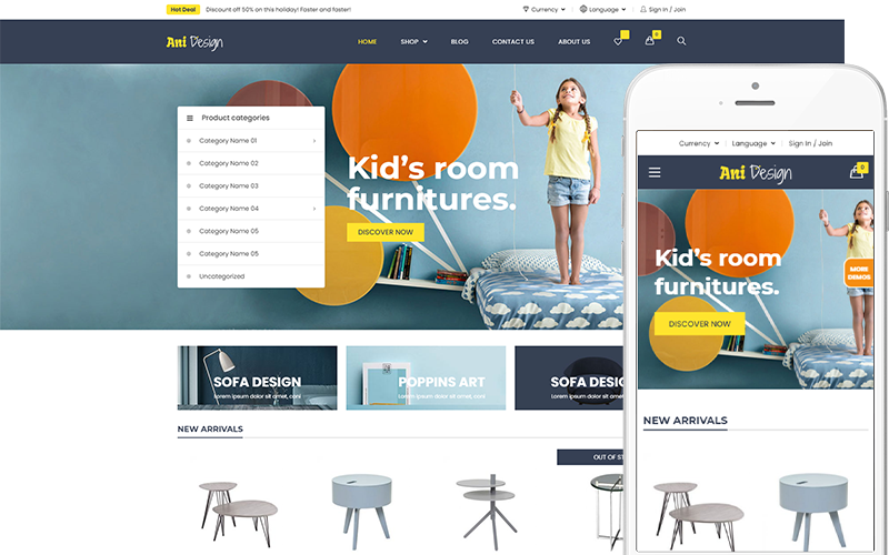 Ani Design - Free Furniture Theme WooCommerce Theme
