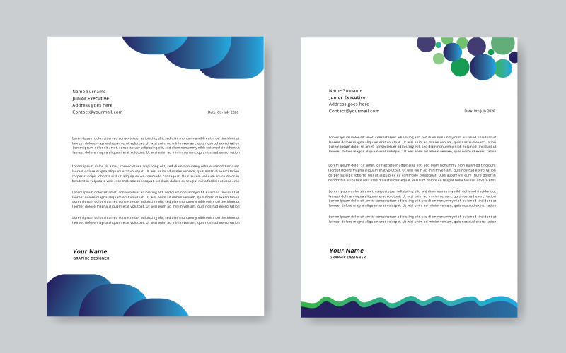 Corporate Letterhead Design with 2 Design Variation Corporate Identity