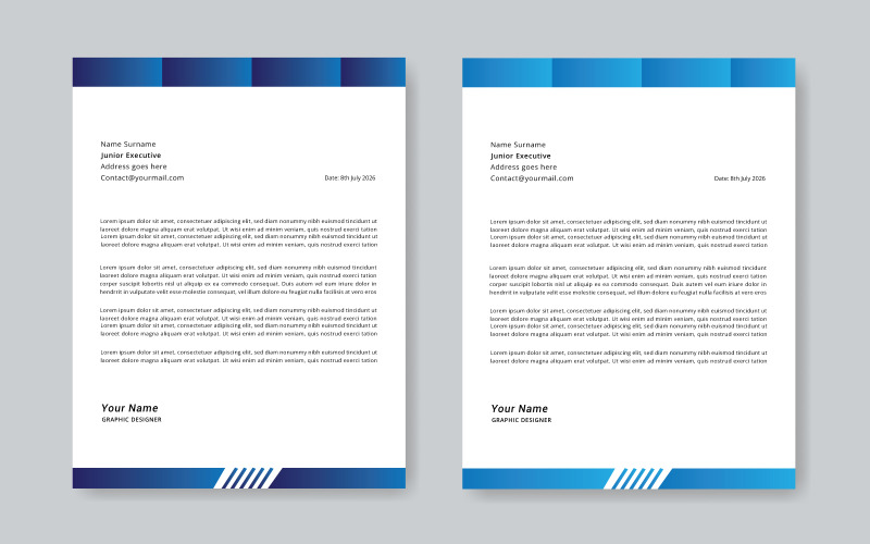 Corporate Letterhead Design with two Color Variation 04 Corporate Identity