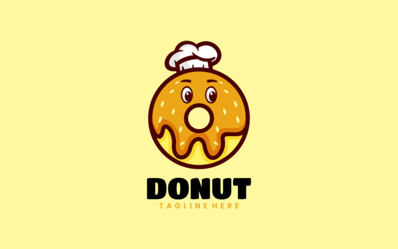 Donuts Cooks Mascot Cartoon Logo Logo Template