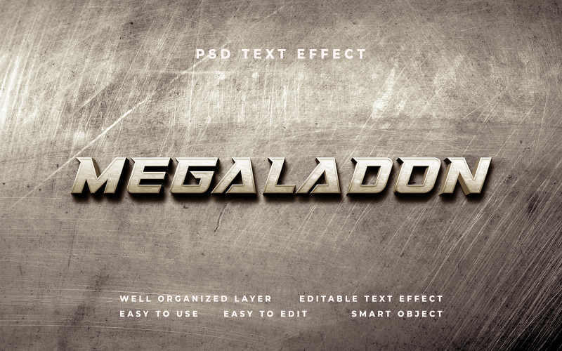 Megaladon Photoshop Text Effect Illustration
