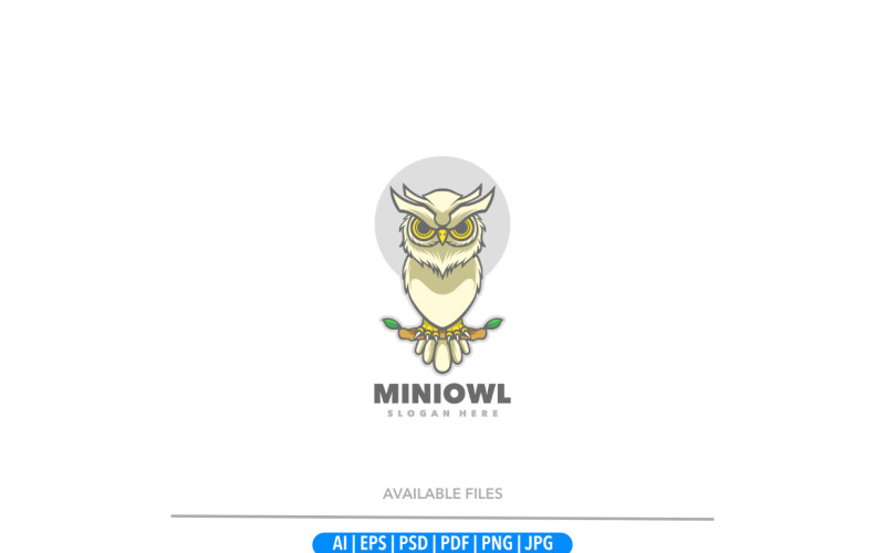 Owl nigh cartoon logo template Logo Template
