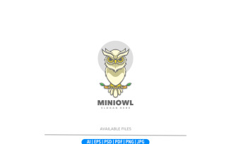 Owl nigh cartoon logo template
