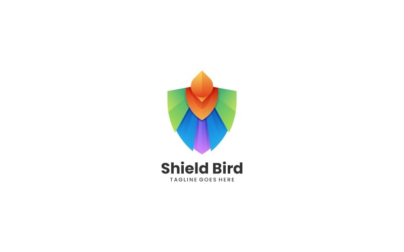 Shield Bird Gradient Colorful Logo Logo Template