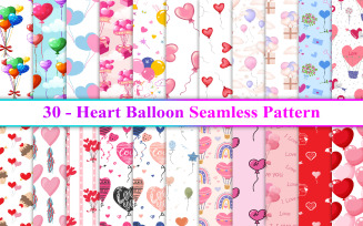 Heart Balloon Seamless Pattern, Love Balloon Seamless Pattern, Balloon Background, Balloon Pattern