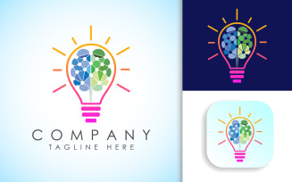 Modern and simple brain logo design2