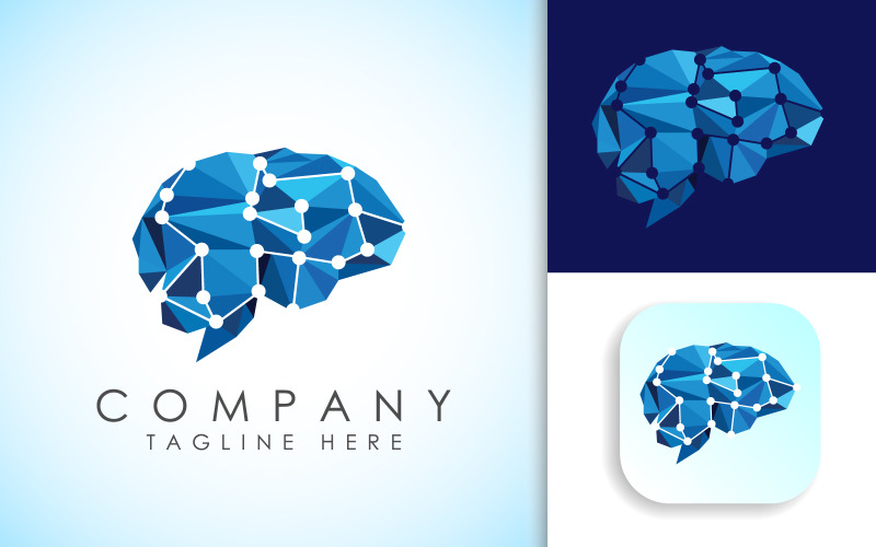 Modern and simple brain logo design Logo Template