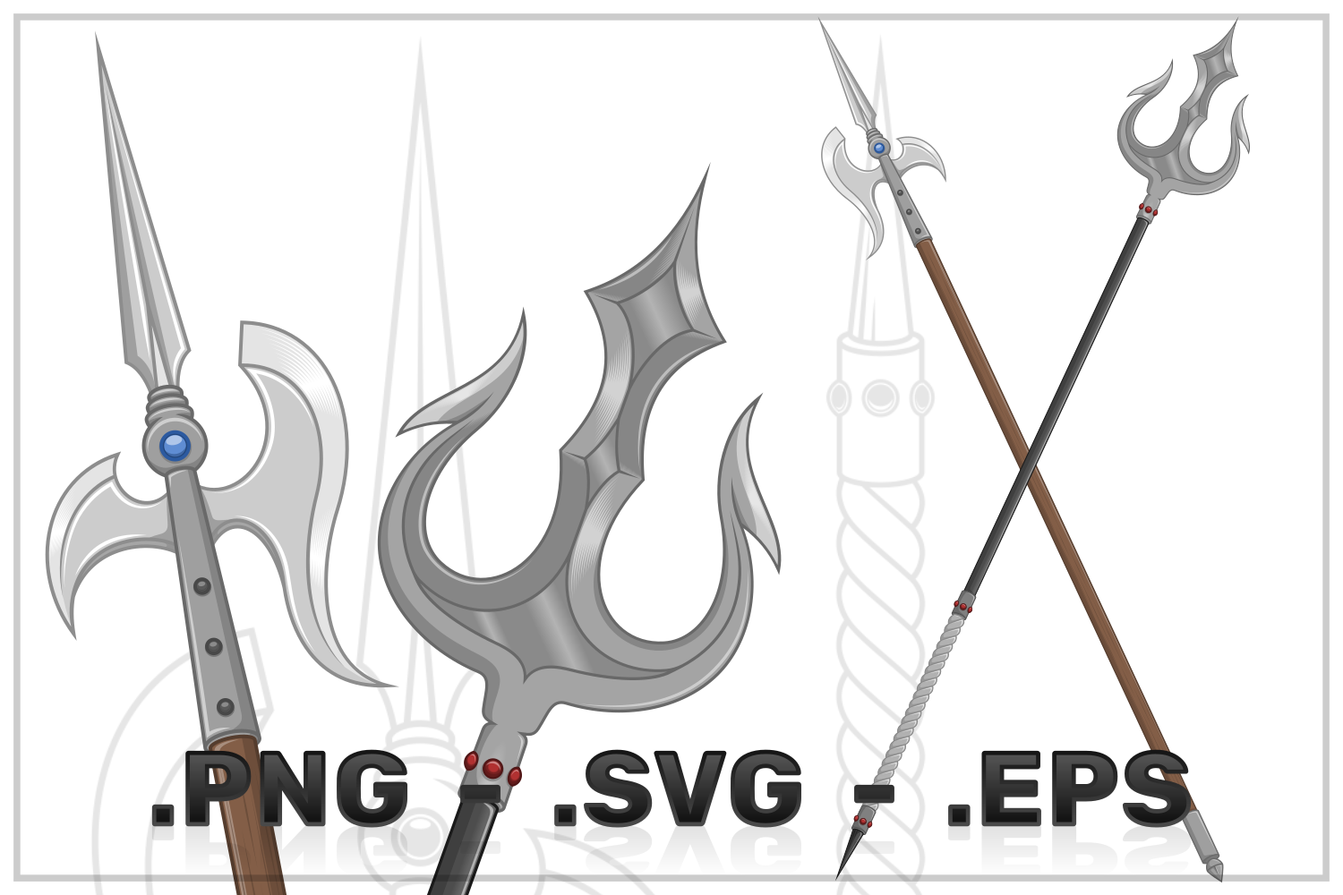 Vector Design Of Ancient Polearms