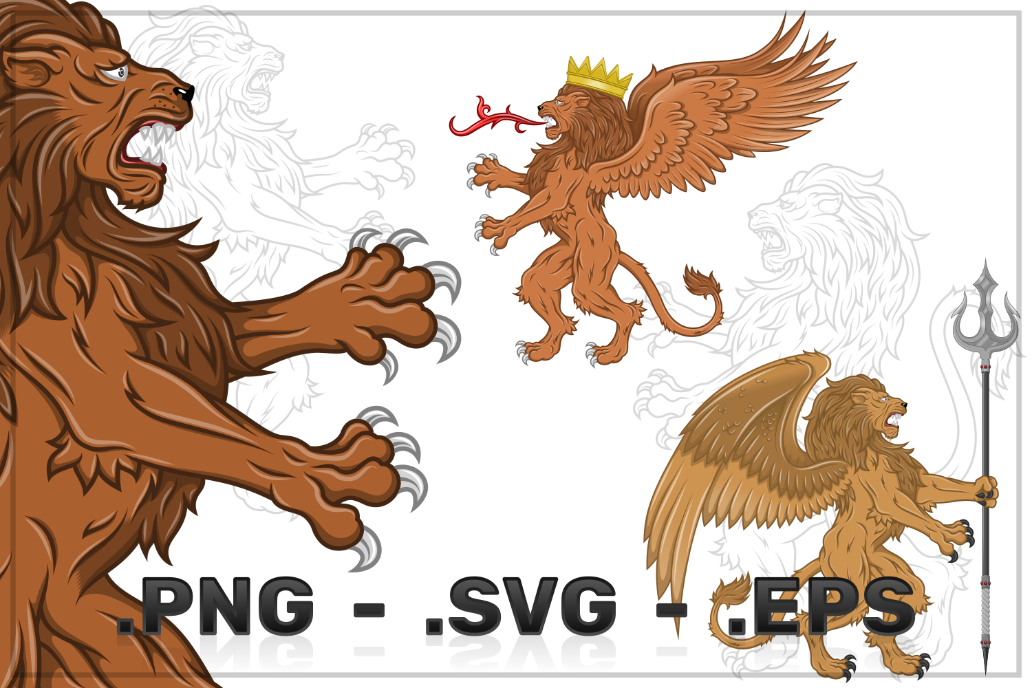 Vector Design Of Lion With Wings