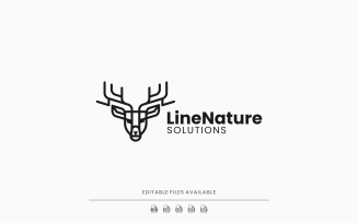Deer Line Art Logo Design
