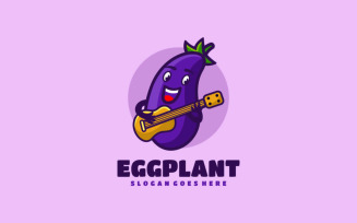 Eggplant Mascot Cartoon Logo