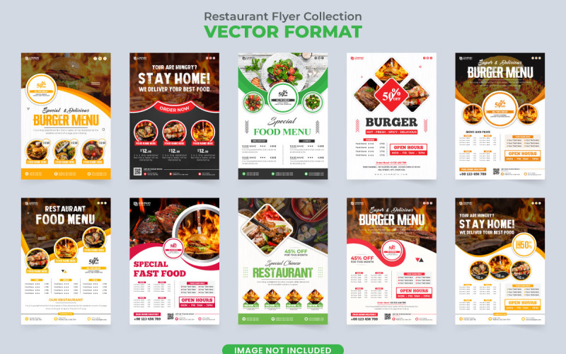 Food menu promotional flyer template Corporate Identity