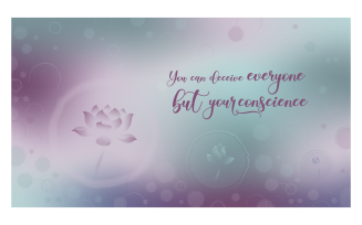 Inspirational Background Image 14400x8100px with Purple Lotus and Message of Conscience