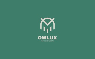 Owl Bird Line Art Logo Design