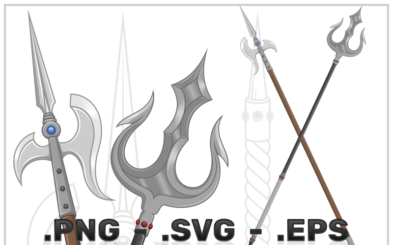 Vector Design Of Ancient Polearms Vector Graphic