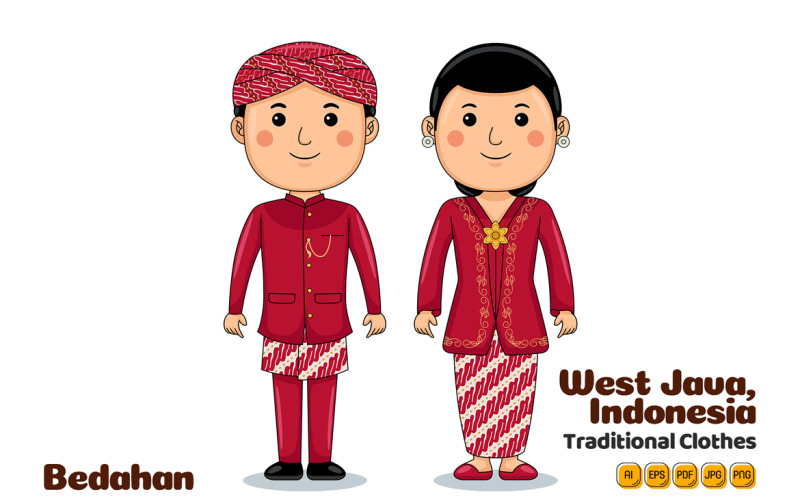 Bedahan Indonesia Traditional Cloth Vector Graphic