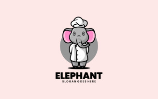 Elephant Mascot Cartoon Logo Style 1