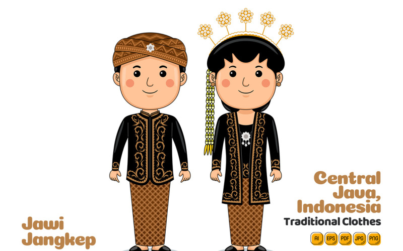 Jawi Jangkep Indonesia Traditional Cloth Vector Graphic
