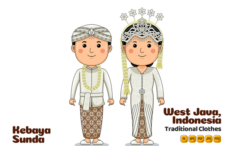 Kebaya Sunda Indonesia Traditional Cloth Vector Graphic