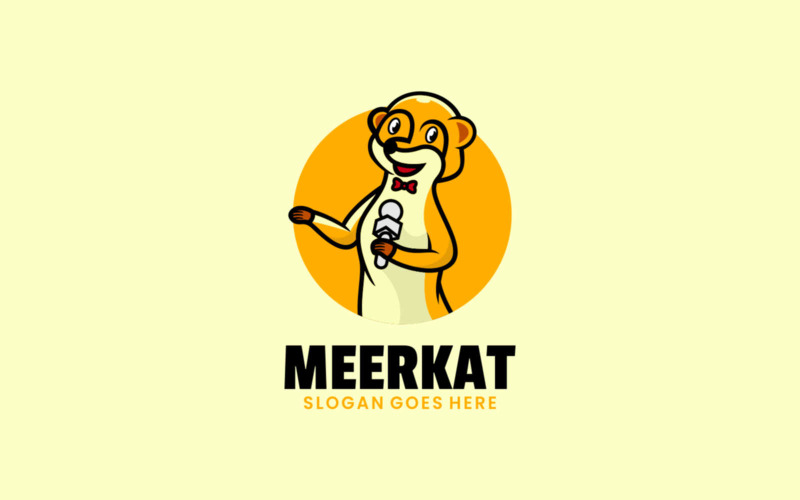 Meerkats Mascot Cartoon Logo Logo Template