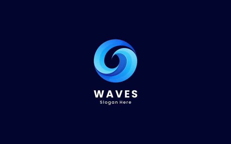 Wave Gradient Logo Style 1 Logo Template