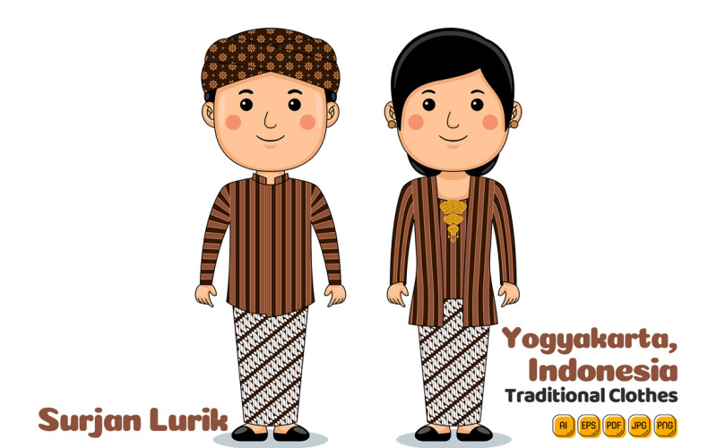 Yogyakarta Indonesia Traditional Cloth Vector Graphic
