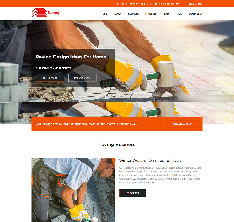 Paving Contractor  Landing HTML Template