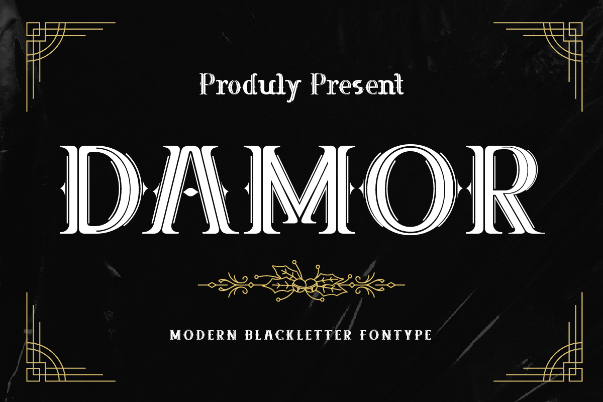 Damor Font - Modern Serif Blackletter Font