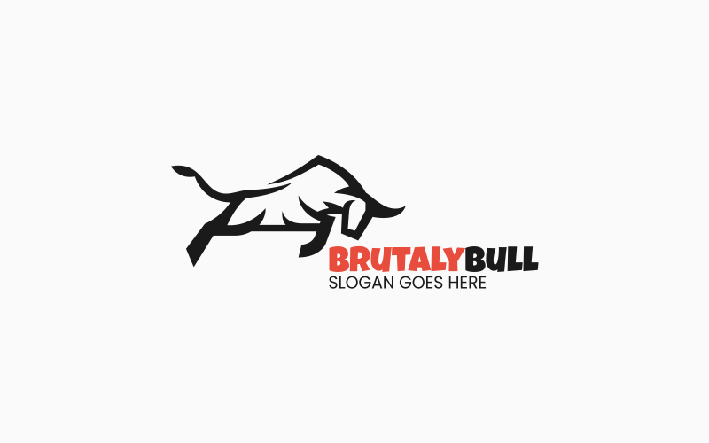 Bull Line Art Logo Style 1 Logo Template