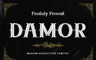 Damor Font - Modern Serif Blackletter Font