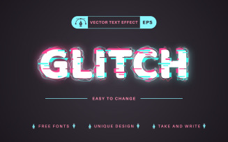 Glitch - Editable Text Effect, Font Style