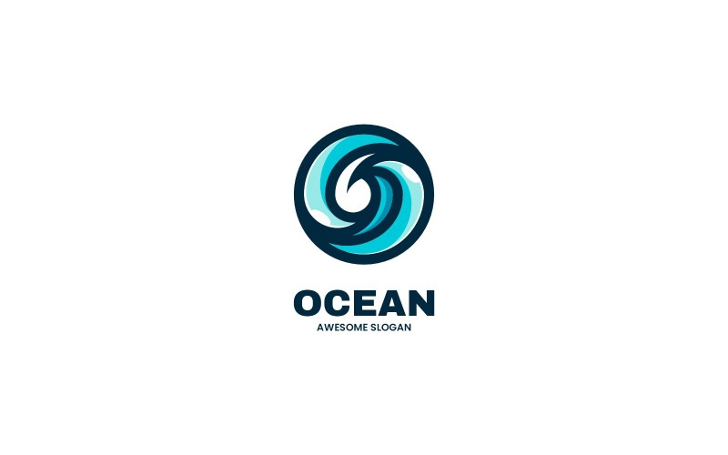 Ocean Simple Mascot Logo Style Logo Template