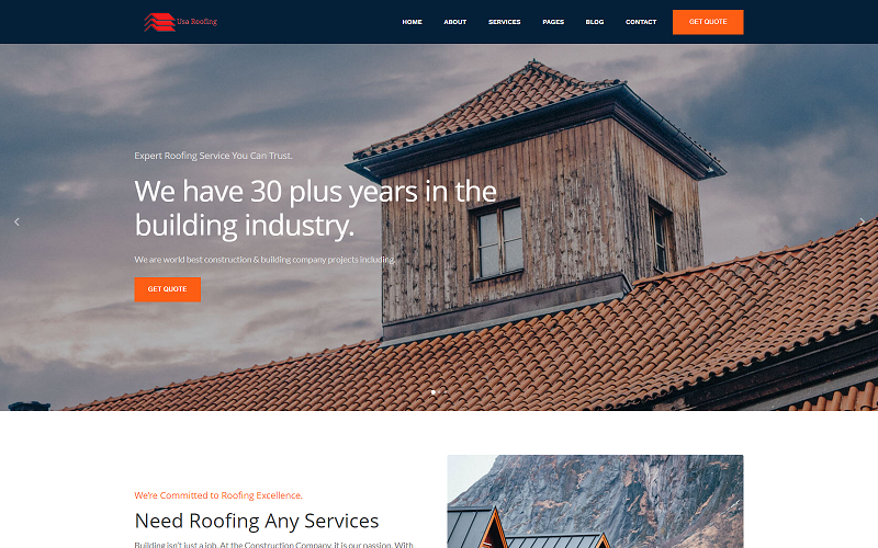 Usa - Renovation & Roofing Services HTML Template Website Template