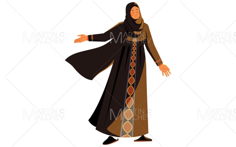 Arab Woman on White Vector Illustration